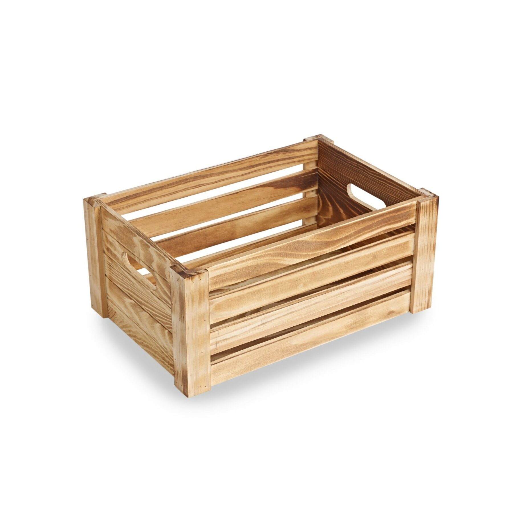 Medium Wooden Crate - Burnt Finish