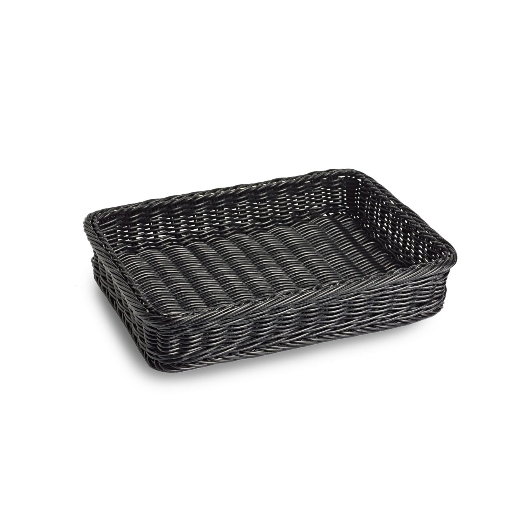 Black Plastic Wicker Basket - 40cm
