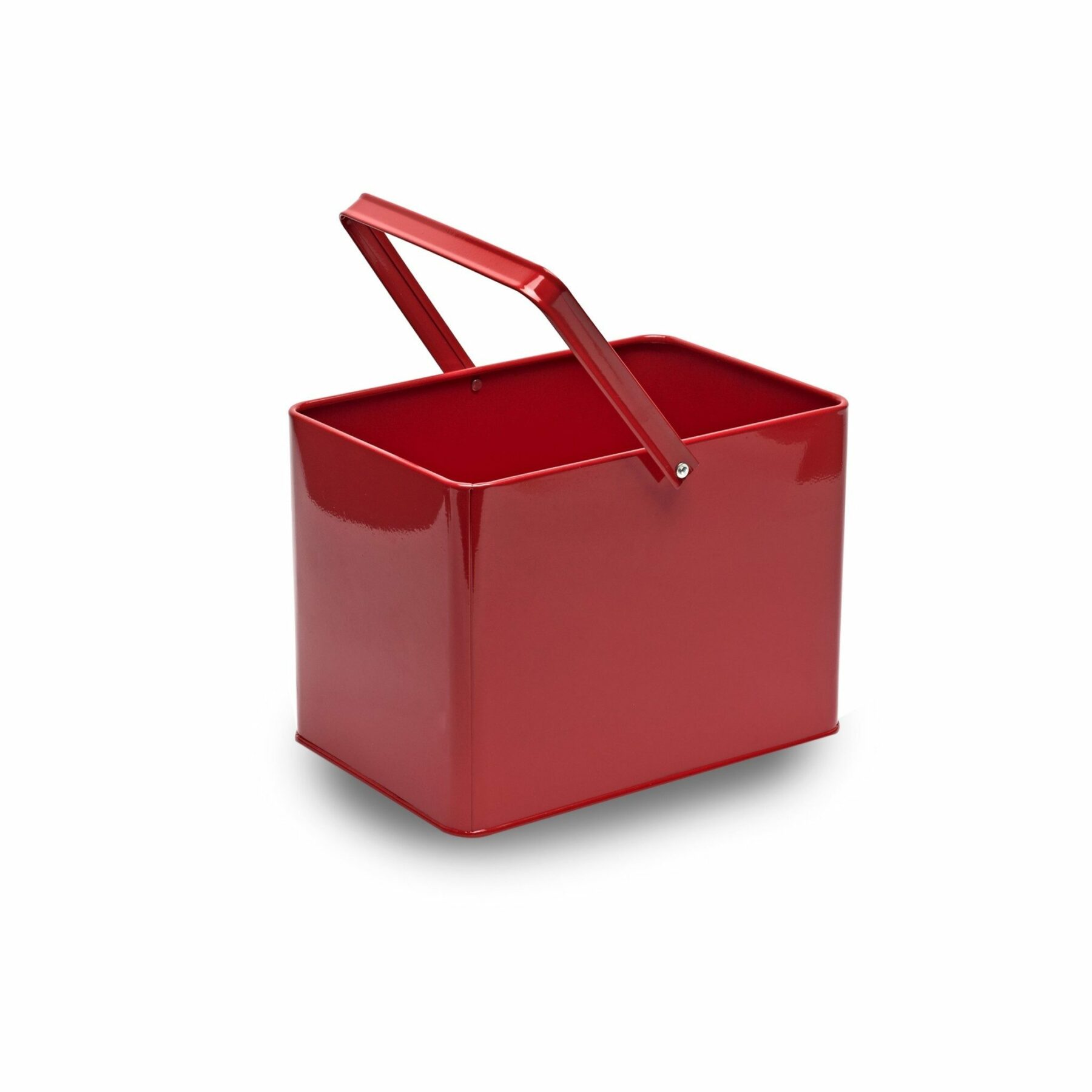 Rectangular Metal Serving Bucket - Red