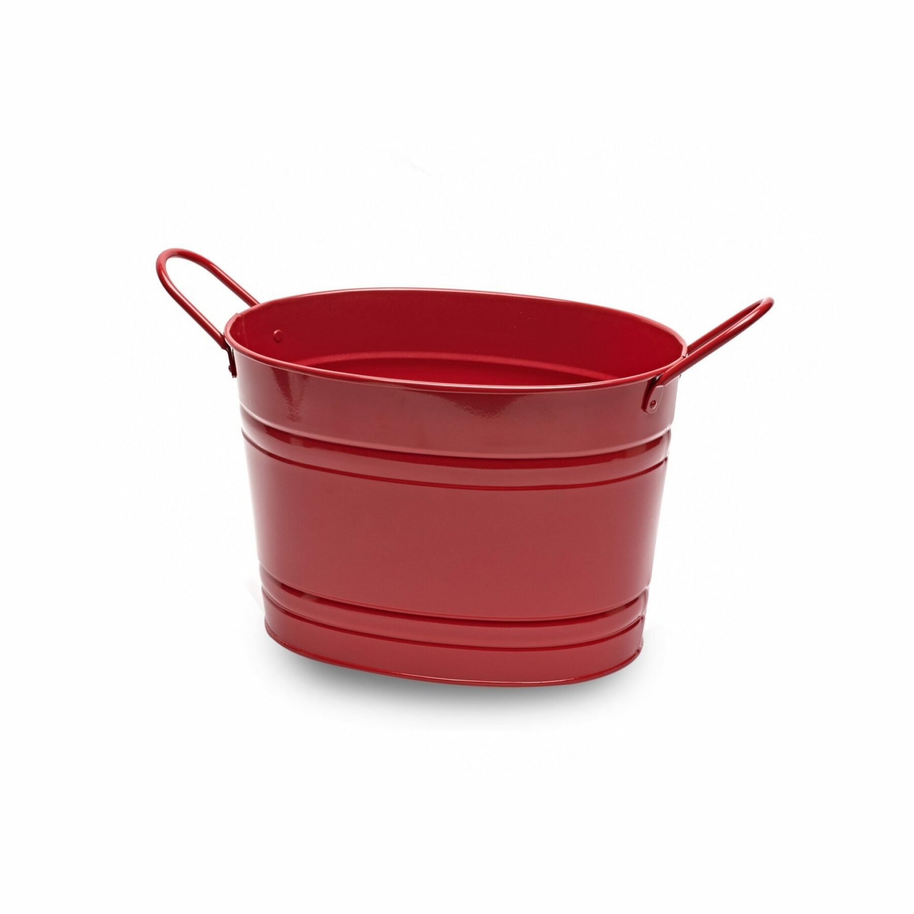 Small Oval Metal Tub - Red