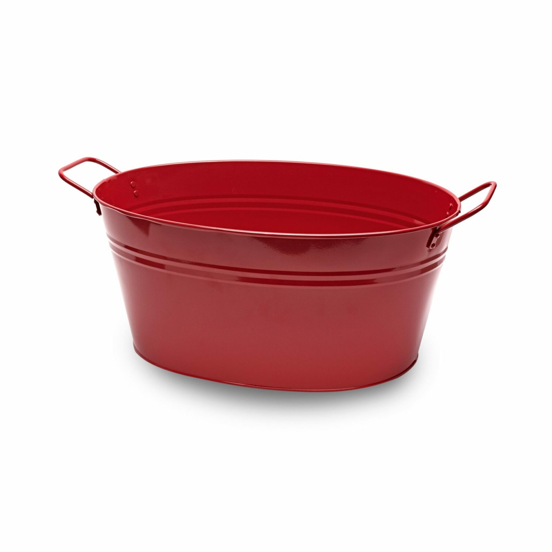 Large Oval Metal Tub - Red
