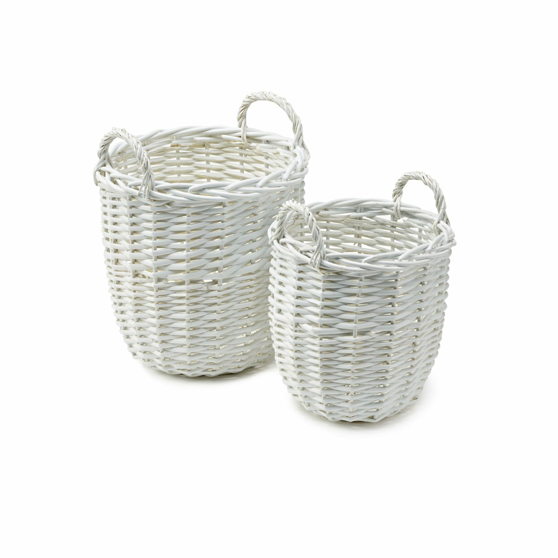Set of 2 Storage Baskets - White
