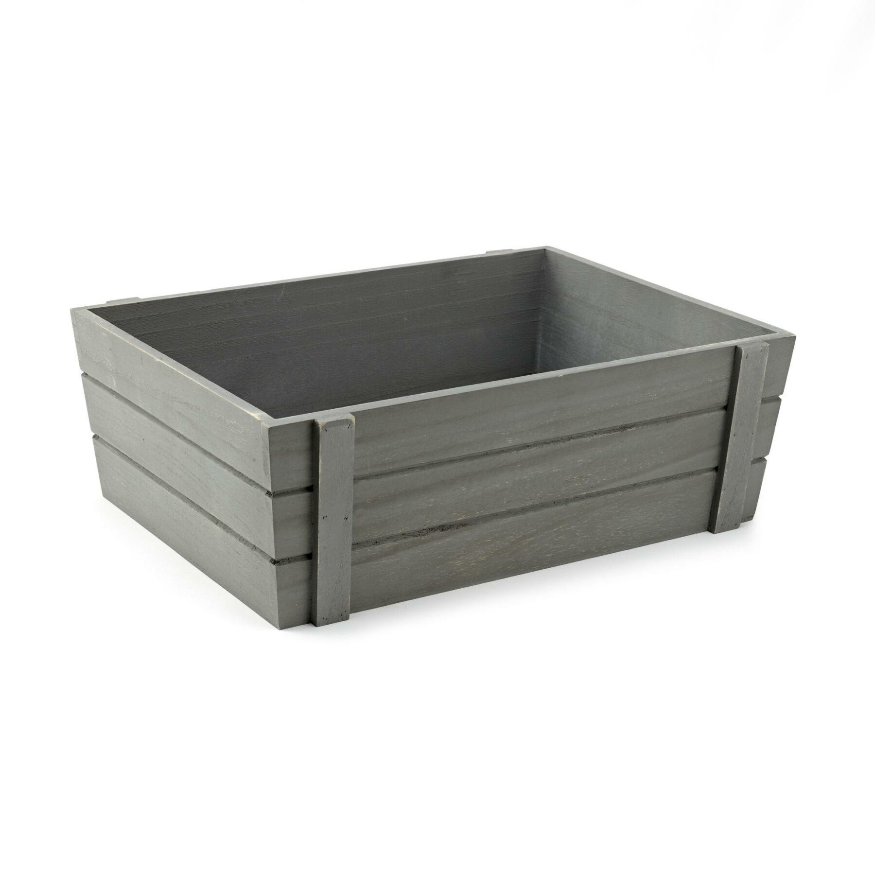 Large Wooden Crate - Grey