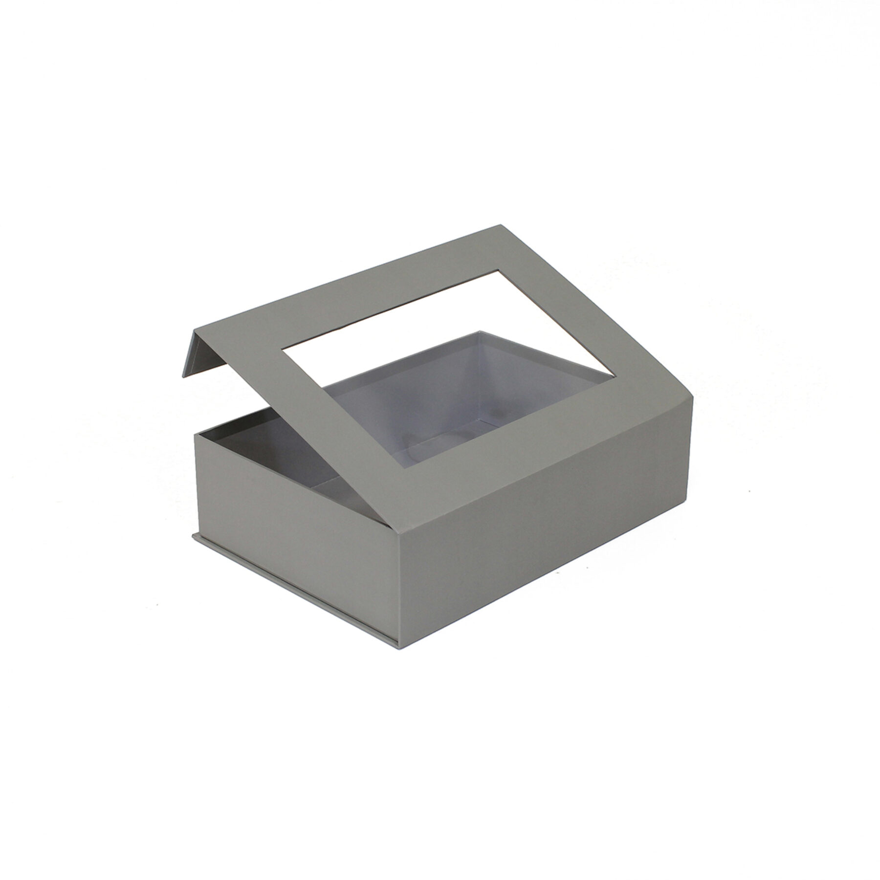 Small Card Gift Box with Window - Grey