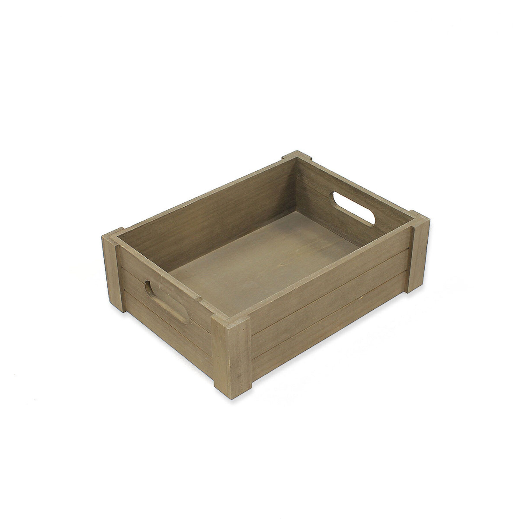Shallow Wooden Crate - Grey
