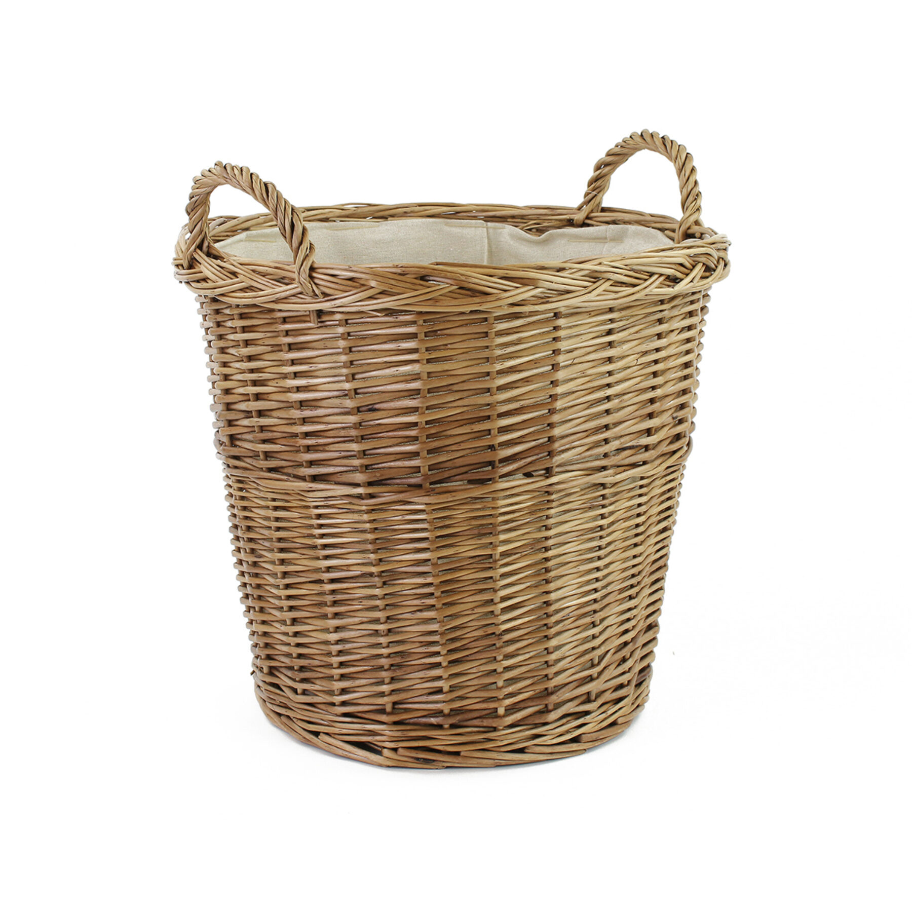 Lined Wicker Storage Basket