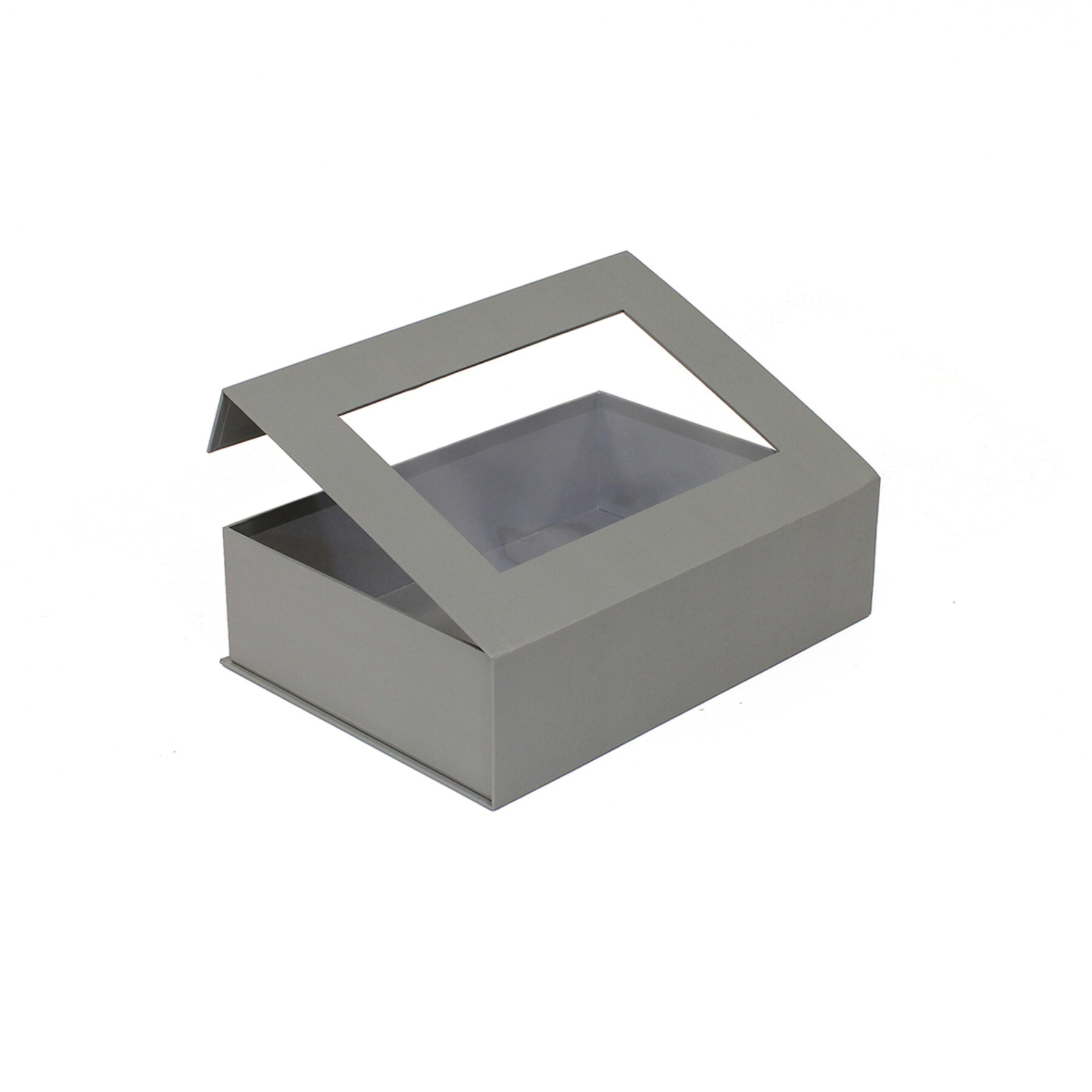 Small Card Gift Box with Window - Grey