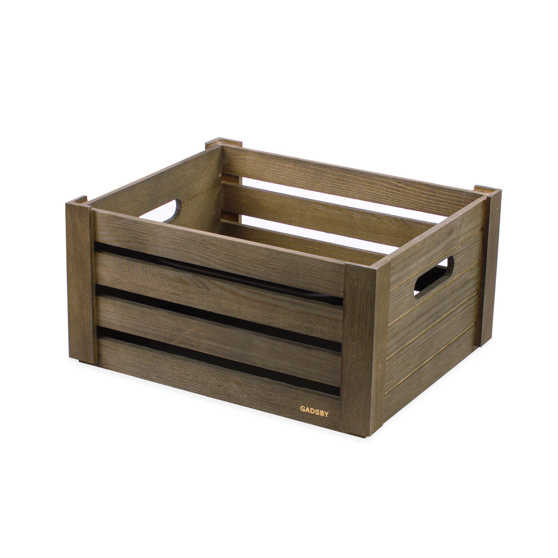 1/2 GN Olive Grey Wooden Crate