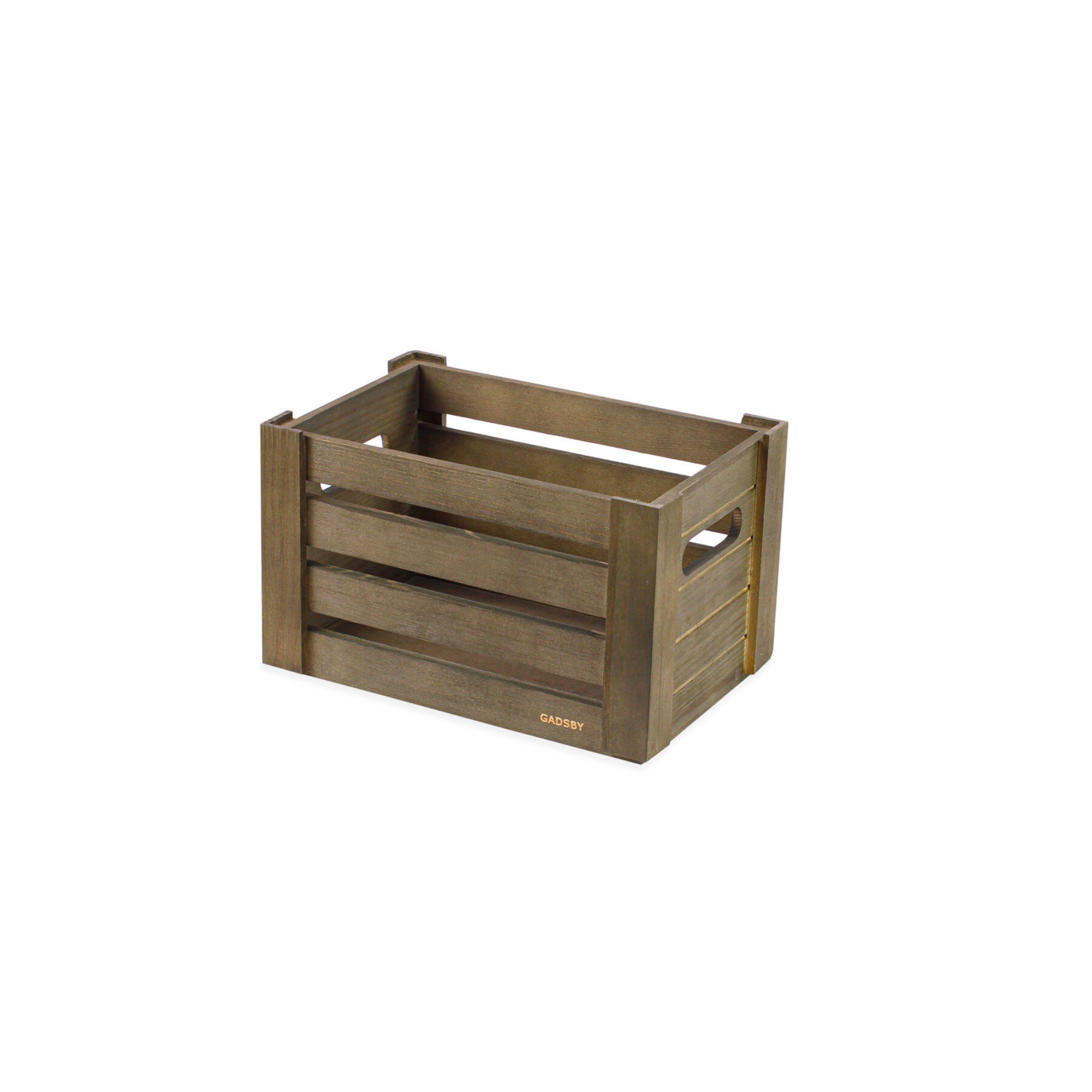 1/4 GN Olive Grey Wooden Crate