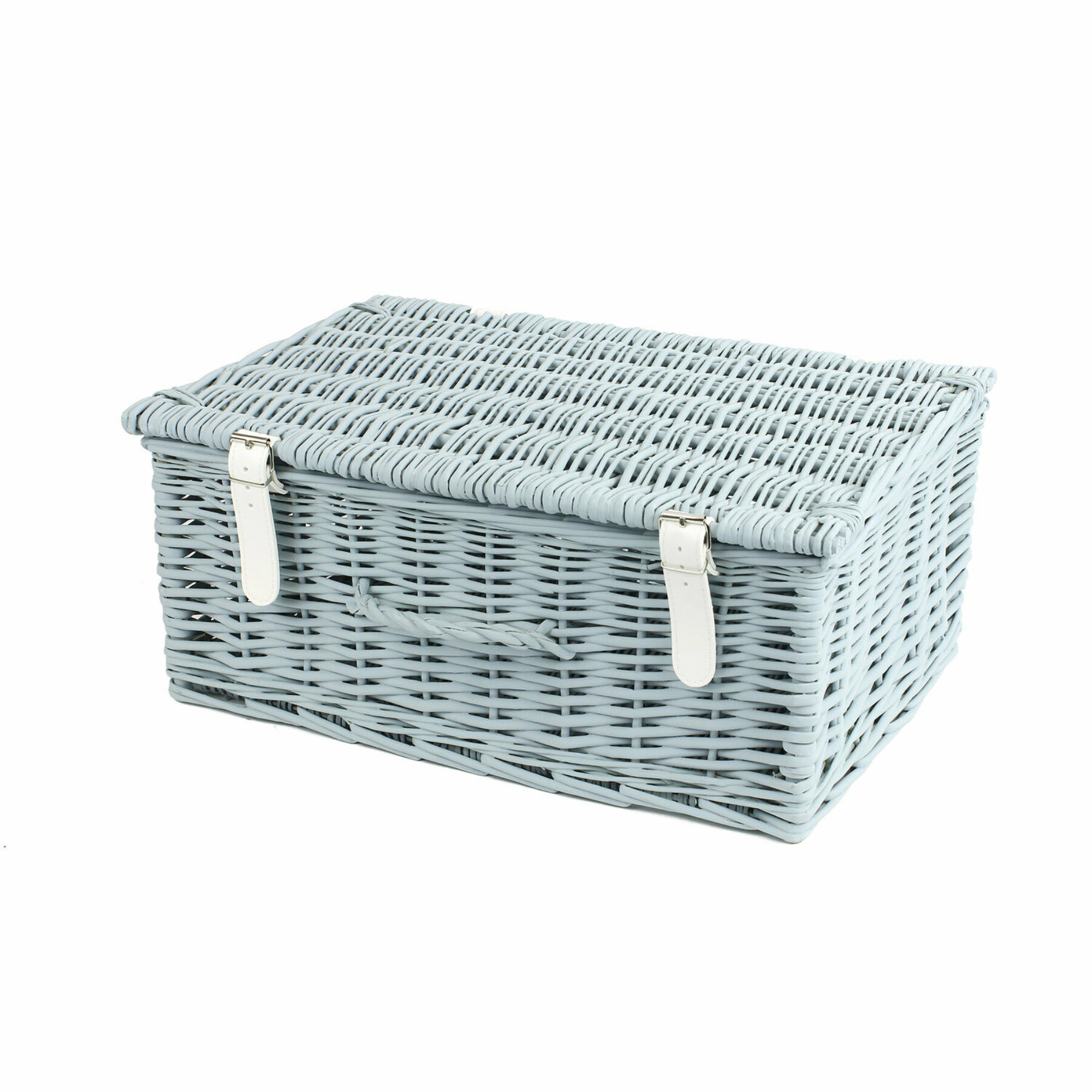 18 Inch Wicker Hamper Basket - Light Grey