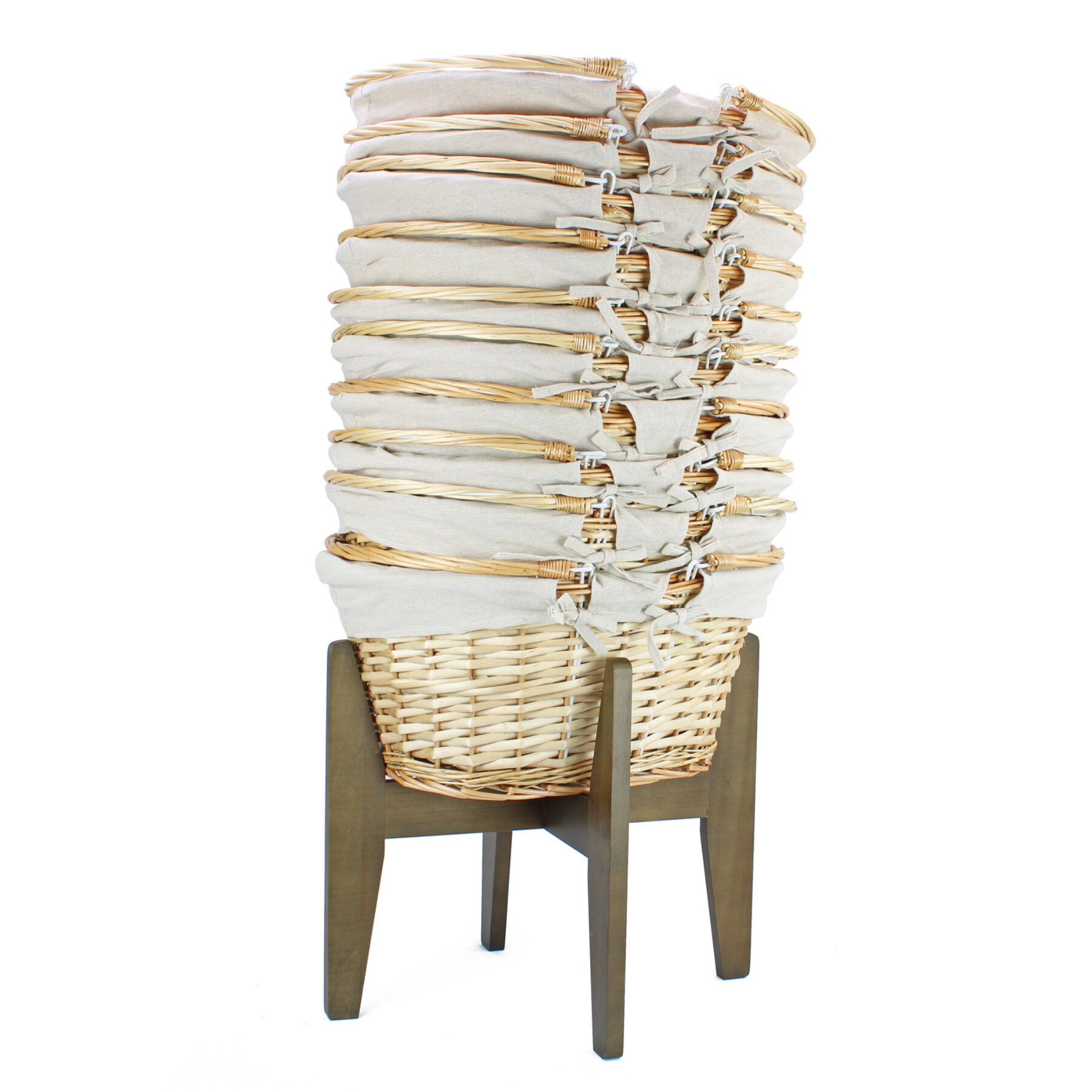 10 Large Shopping Baskets & Stand - Light