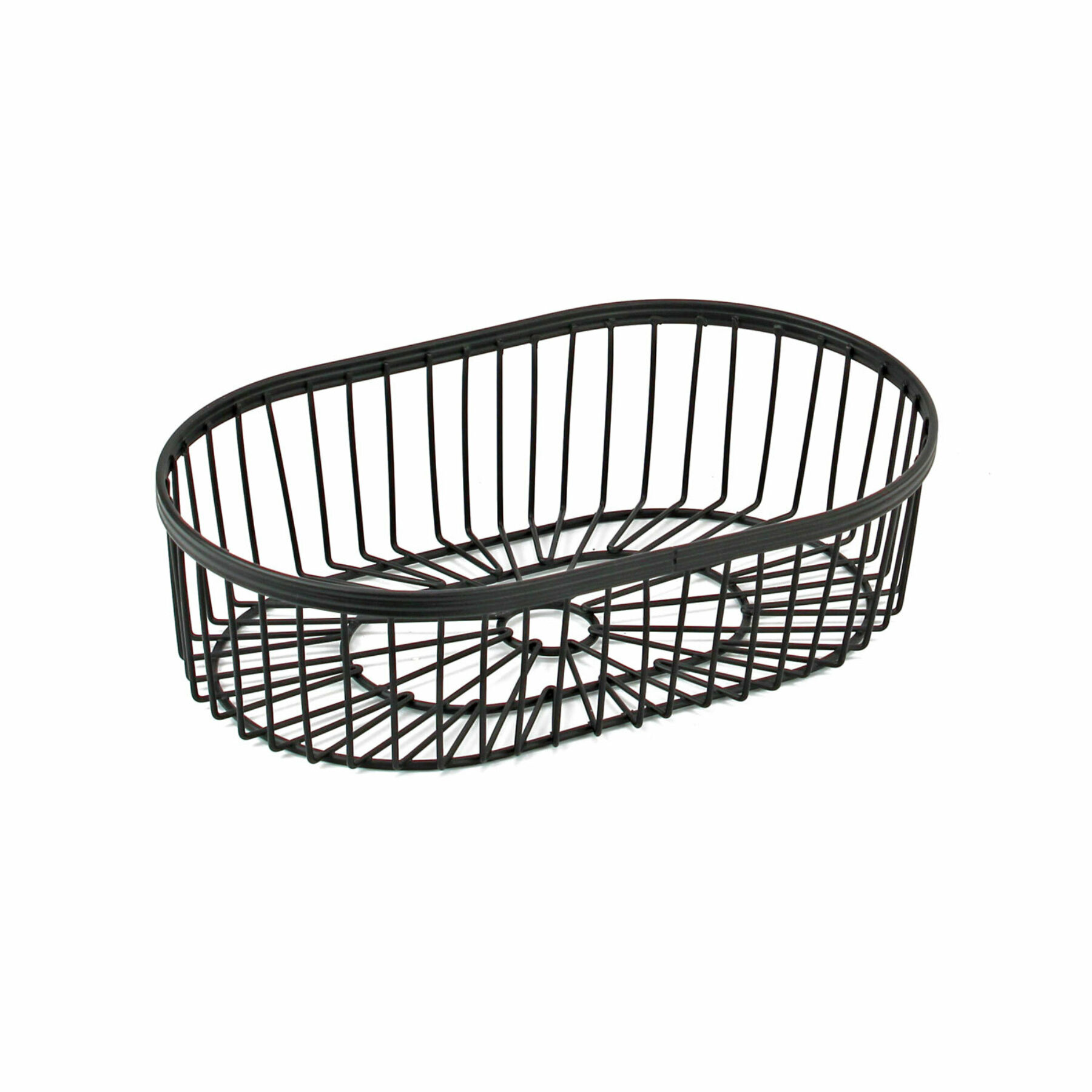Black Oval Metal Basket