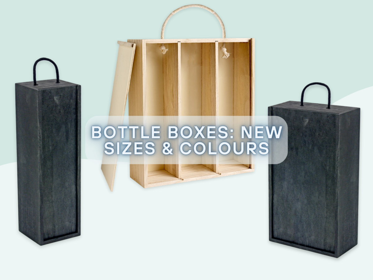 Wooden bottle boxes for gift packaging range