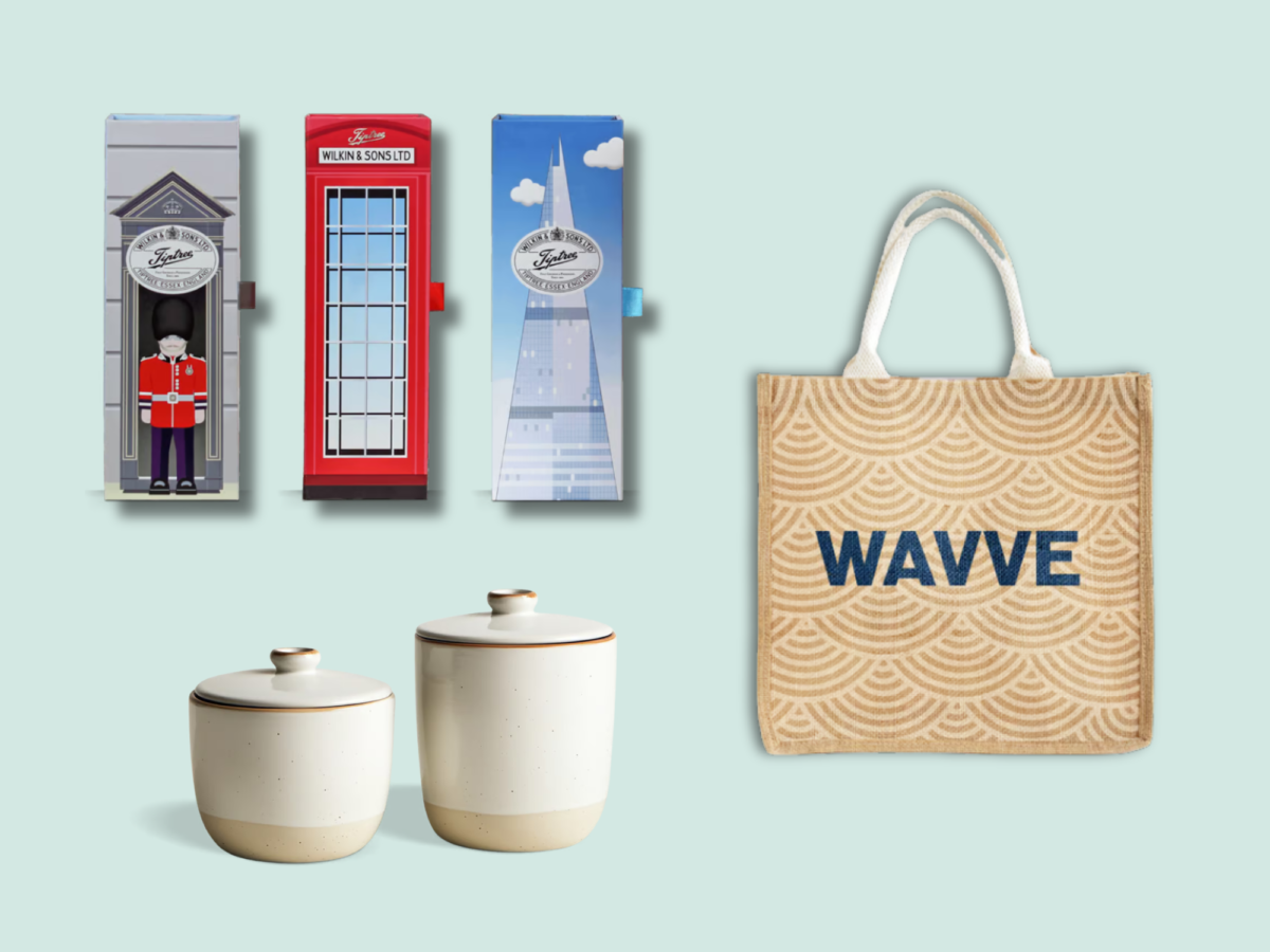 Alternative gift packaging including customised jute bags, ceramic pots and card gift boxes