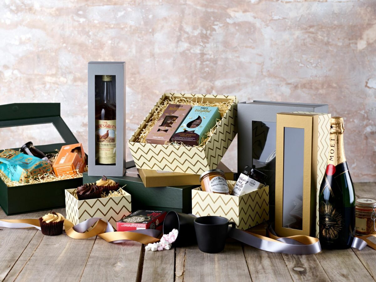 Collection of card hampers and boxes