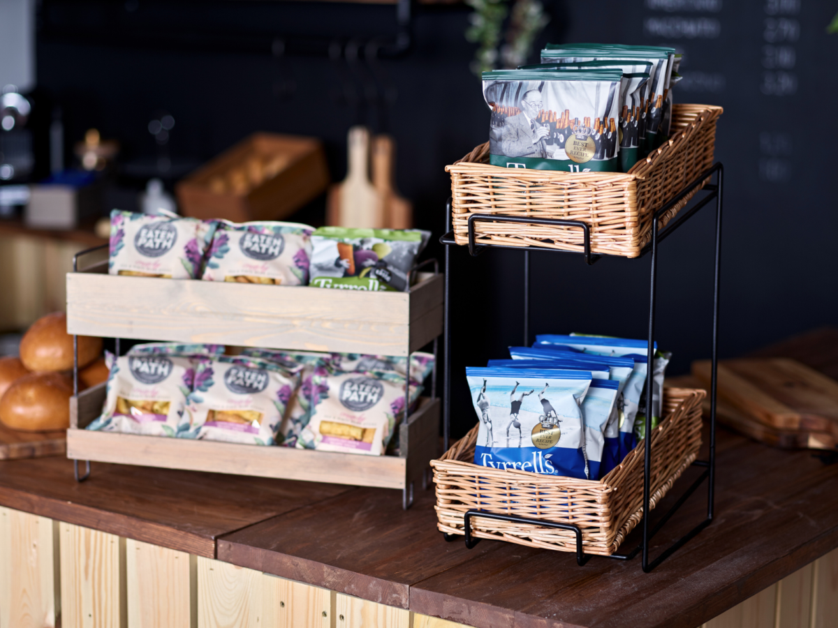 Counter top display stands in a retail setting