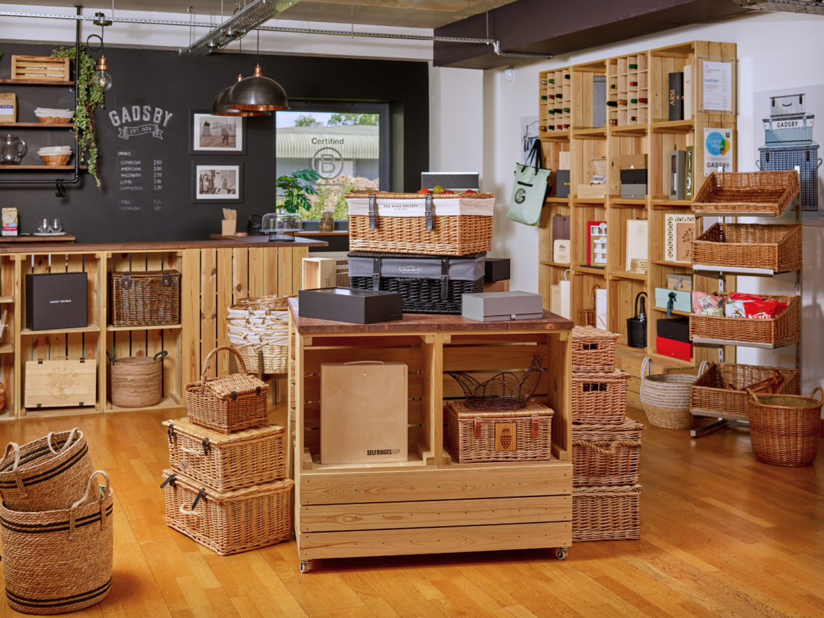 Retail display units including CrateWall, display baskets and metal display stands