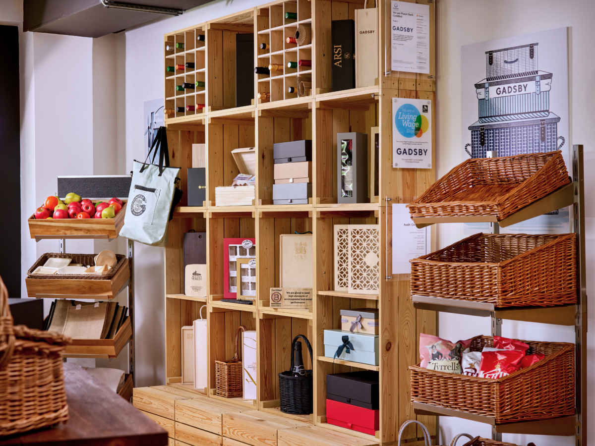 Retail display units including CrateWall, display baskets and metal display stands