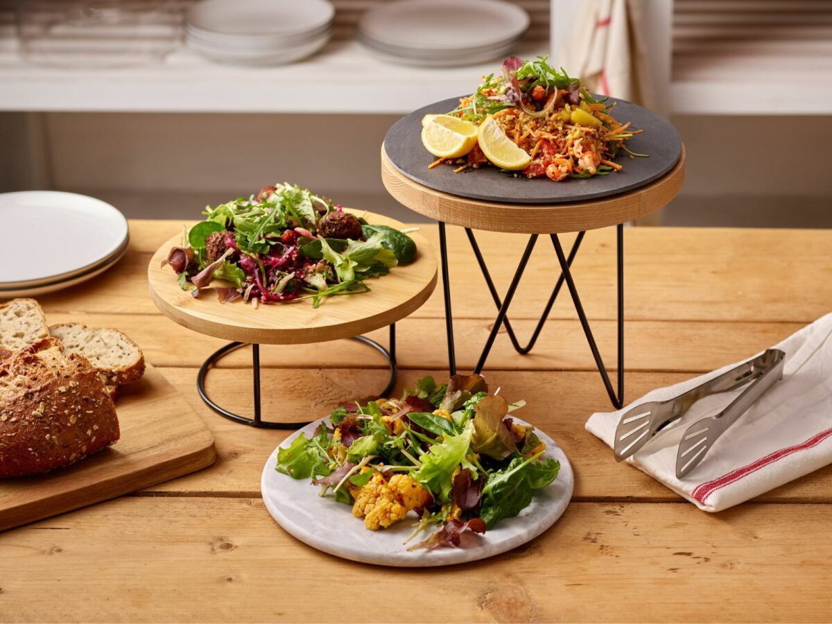 Collection of risers for food display