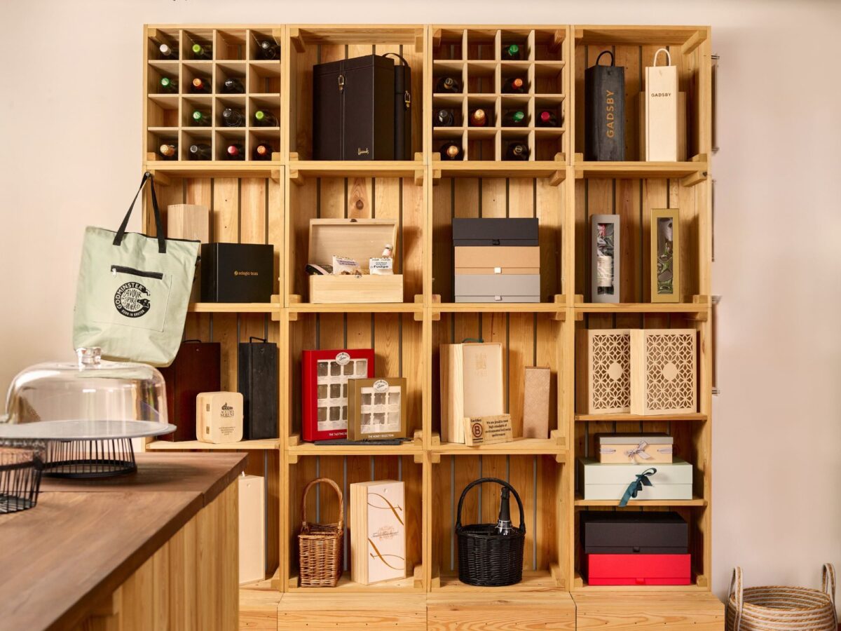 Selection of various gifts in a retail setting