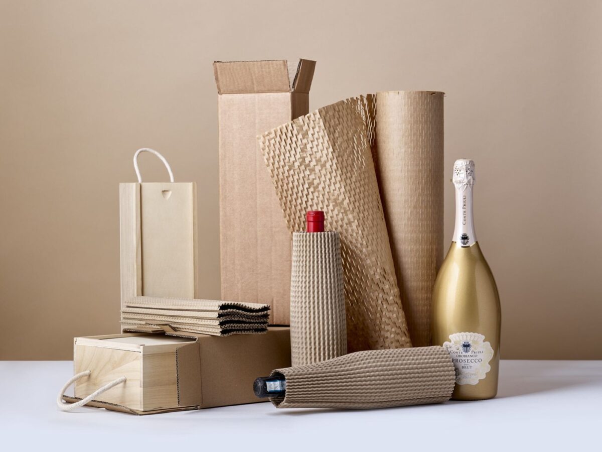 A selection of wooden bottle boxes and transit packaging to keep bottles of wine safe in transit over the Christmas period