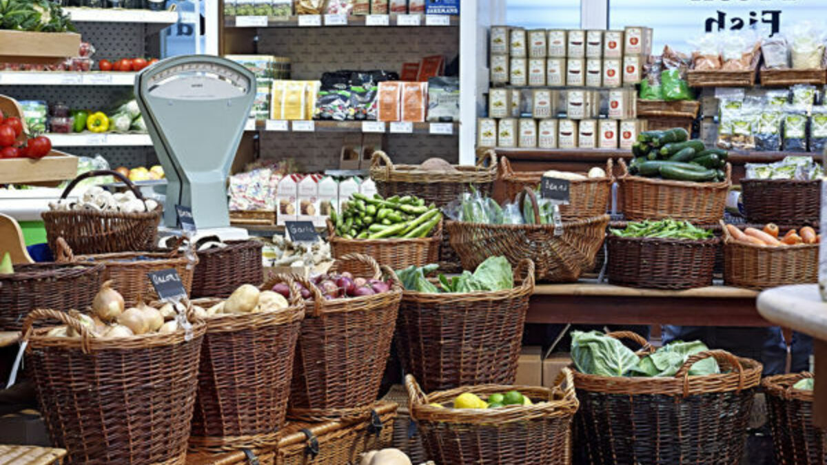 Wicker display baskets