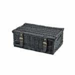 14 Inch Wicker Hamper Basket - Black