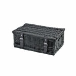 14 Inch Wicker Hamper Basket - Black