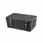 16 Inch Wicker Hamper Basket - Black