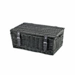 16 Inch Wicker Hamper Basket - Black