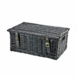 18 Inch Wicker Hamper Basket - Black