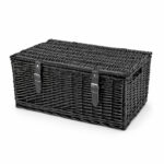 20 Inch Wicker Hamper Basket - Black
