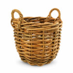 Large Round Brown Kubu Rattan Basket