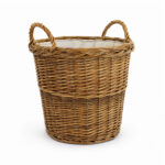 Lined Wicker Storage Basket