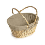 Large Lined Shopping Basket - Light