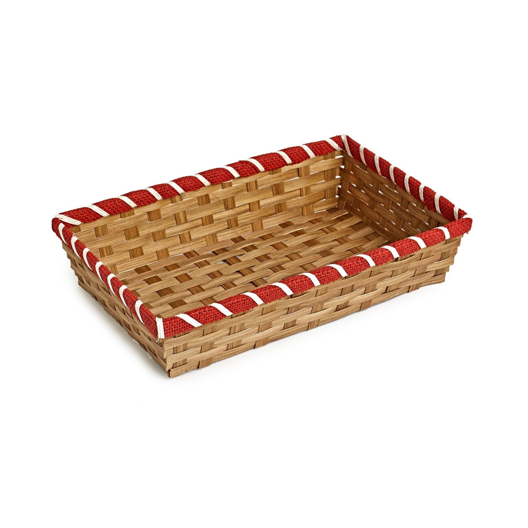 Medium Bamboo Tray with Red Border