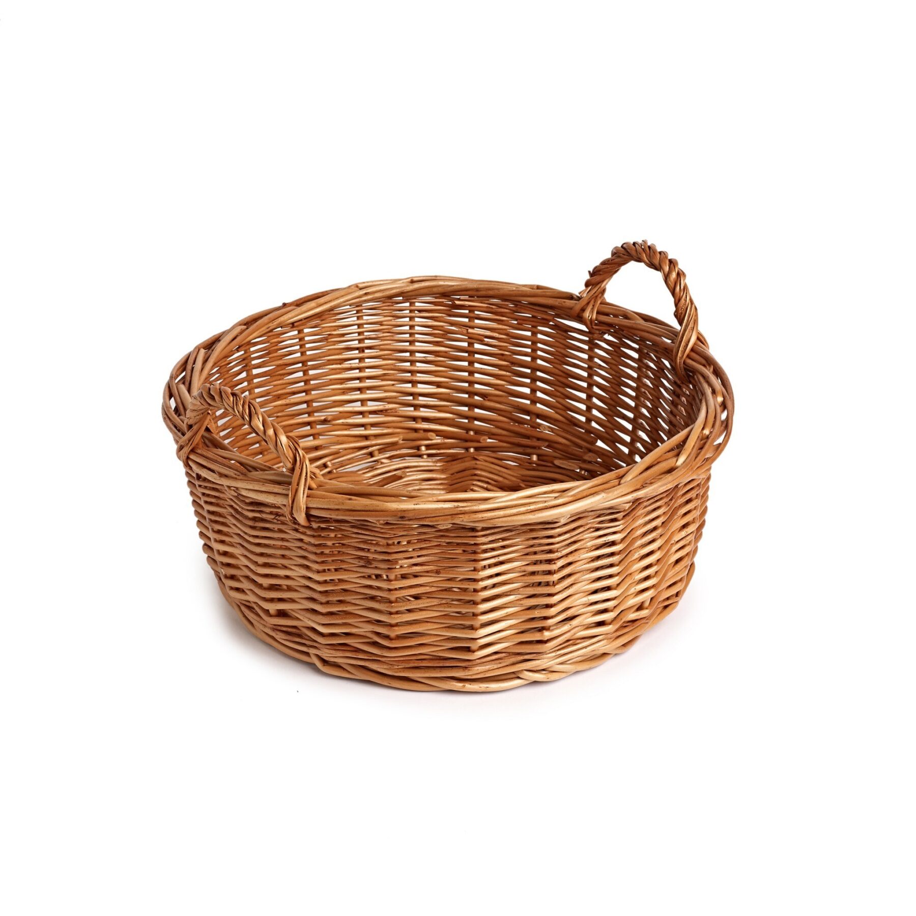 Round Wicker Tray with Handles