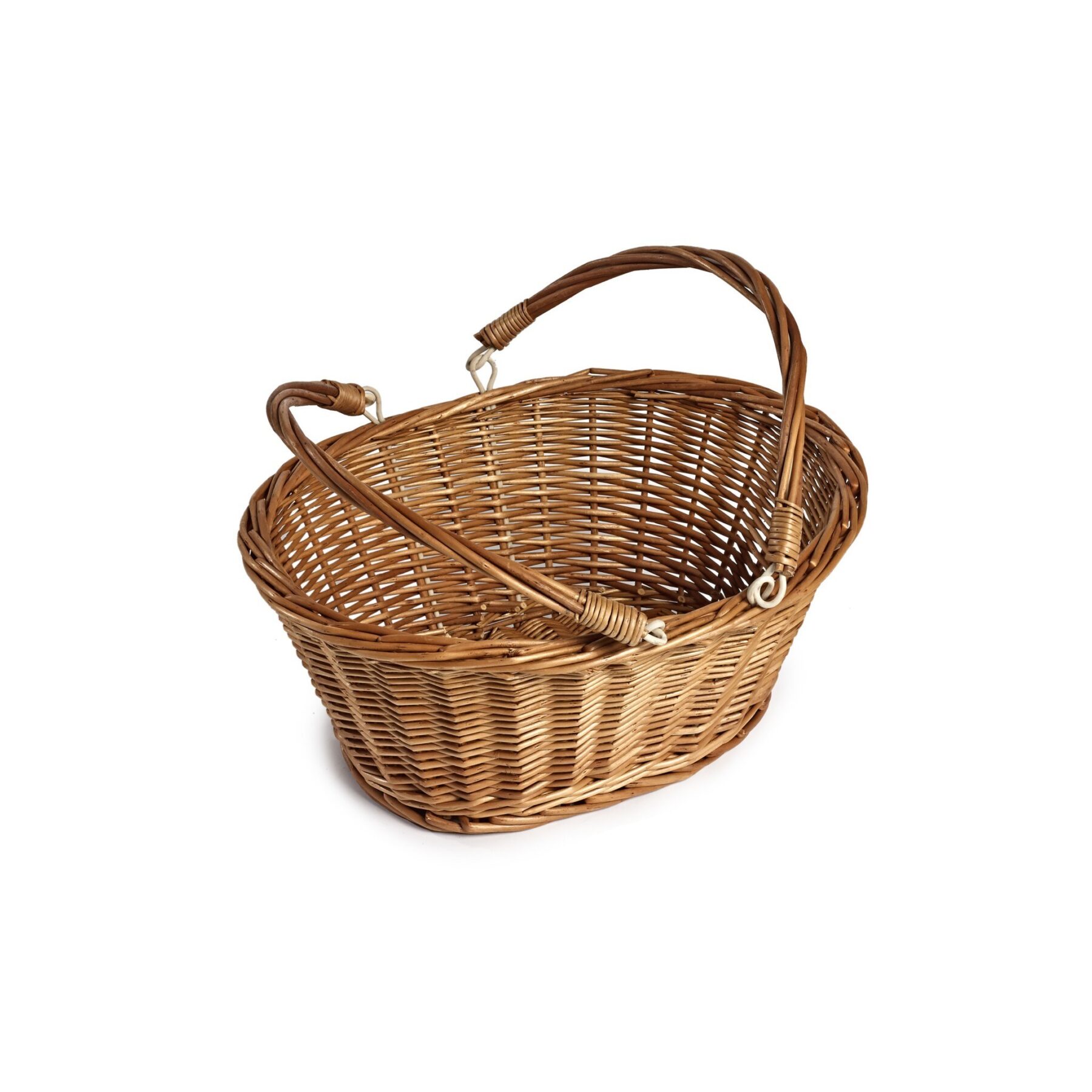 Shopping Basket with Folding Handles - Buff