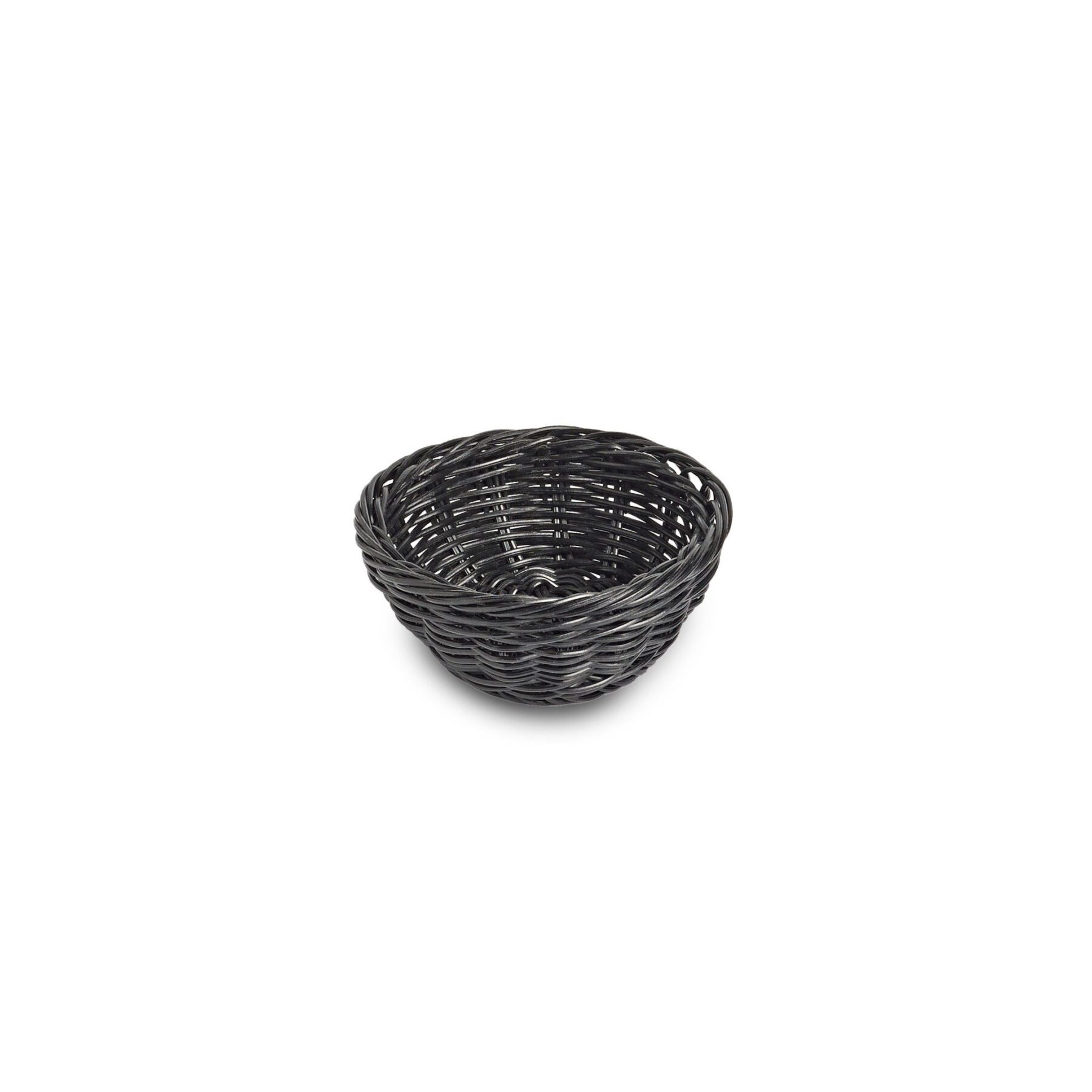 Round Polywicker Basket - Black