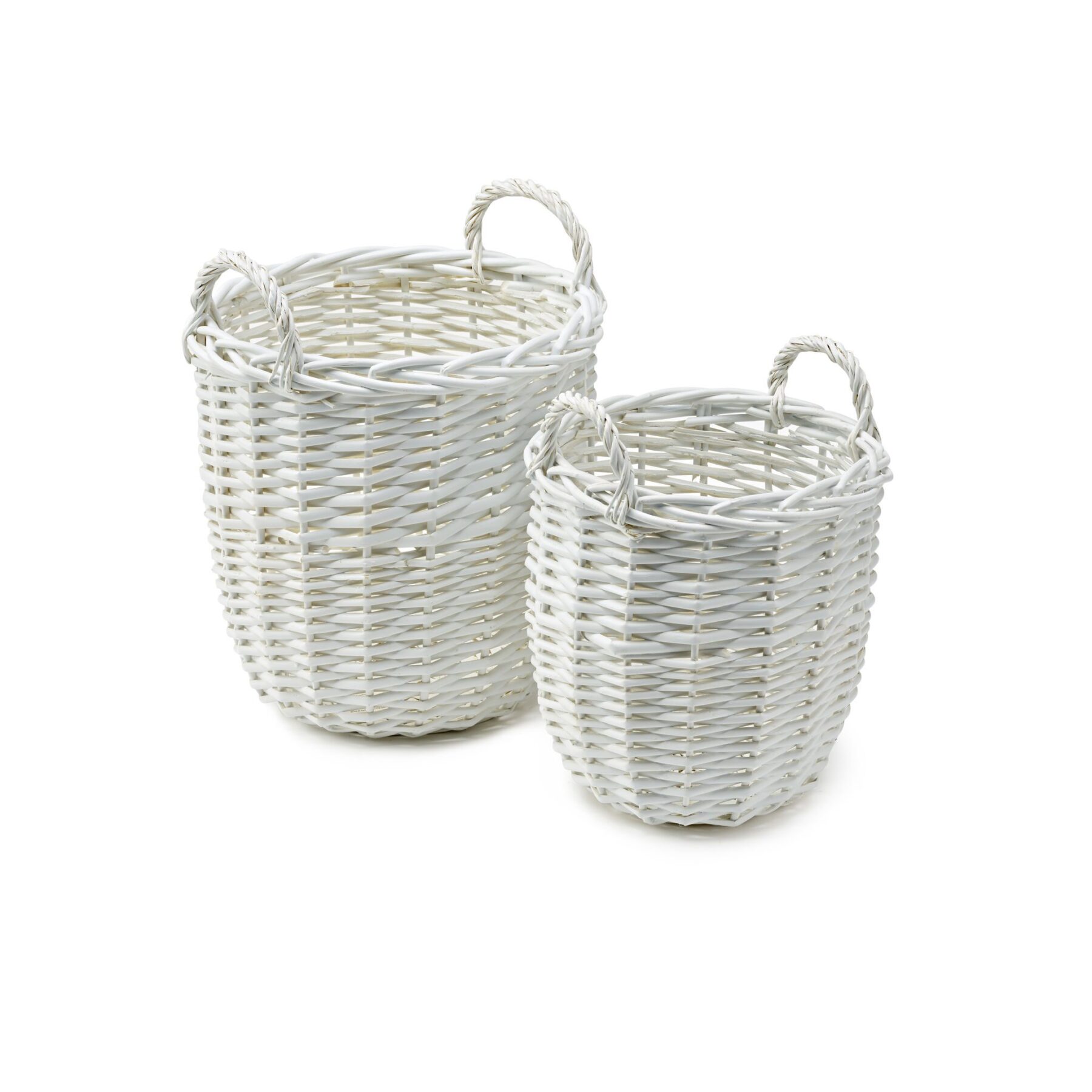 Set of 2 Storage Baskets - White