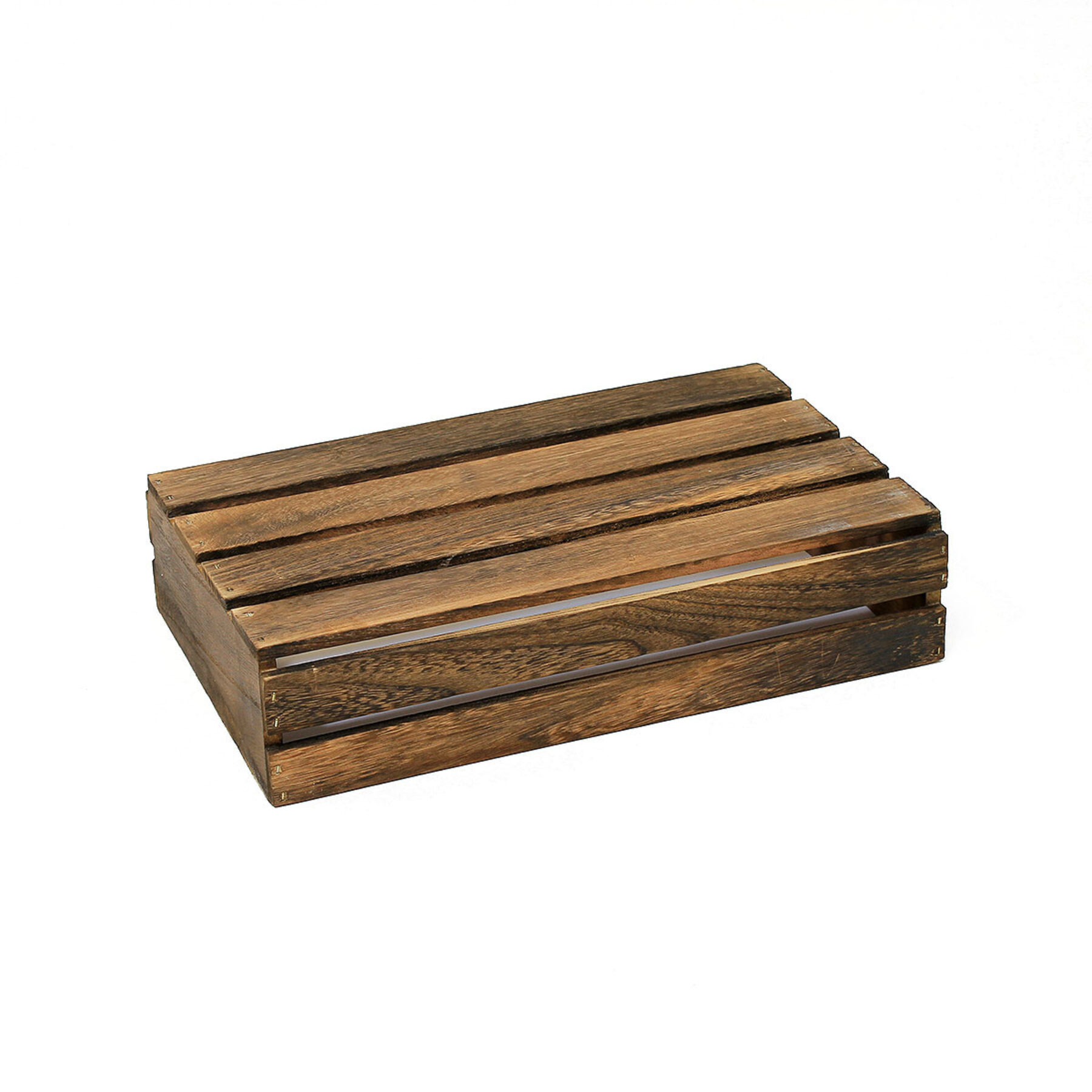 Genware Dark Rustic Wooden Crate 25 X 12 X 5cm