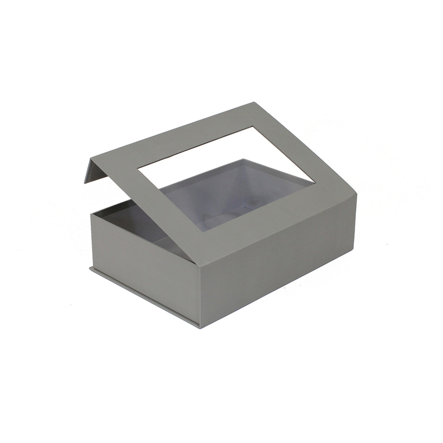 Medium Card Gift Box with Window - Grey