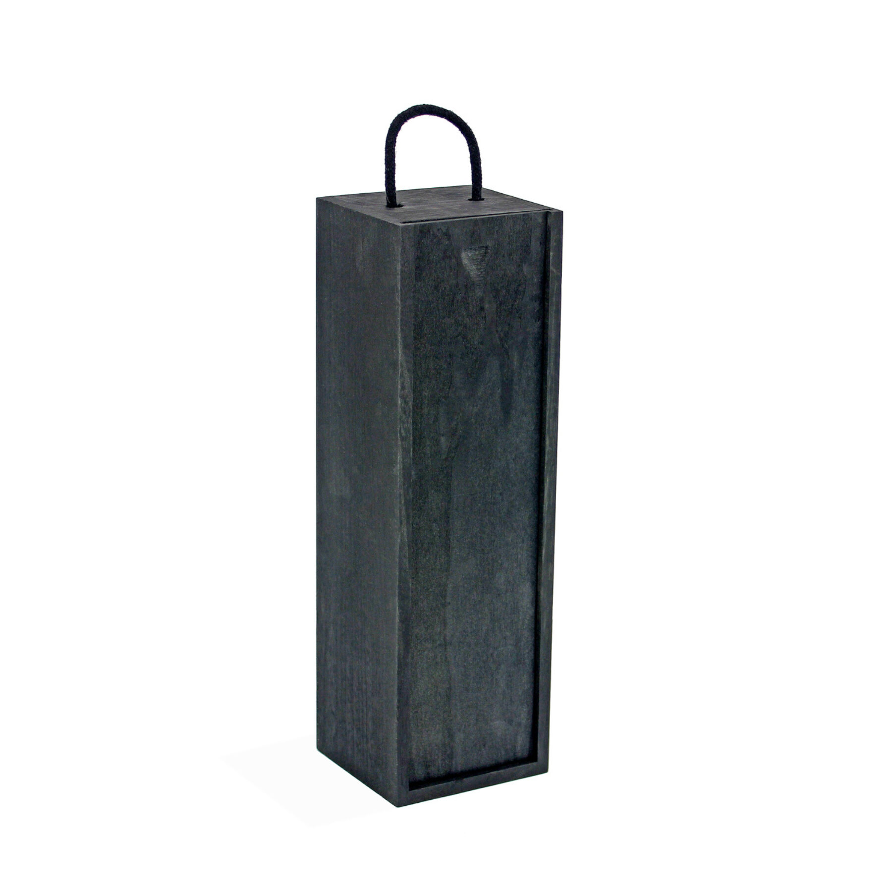 1 Bottle Wooden Wine Box - Black