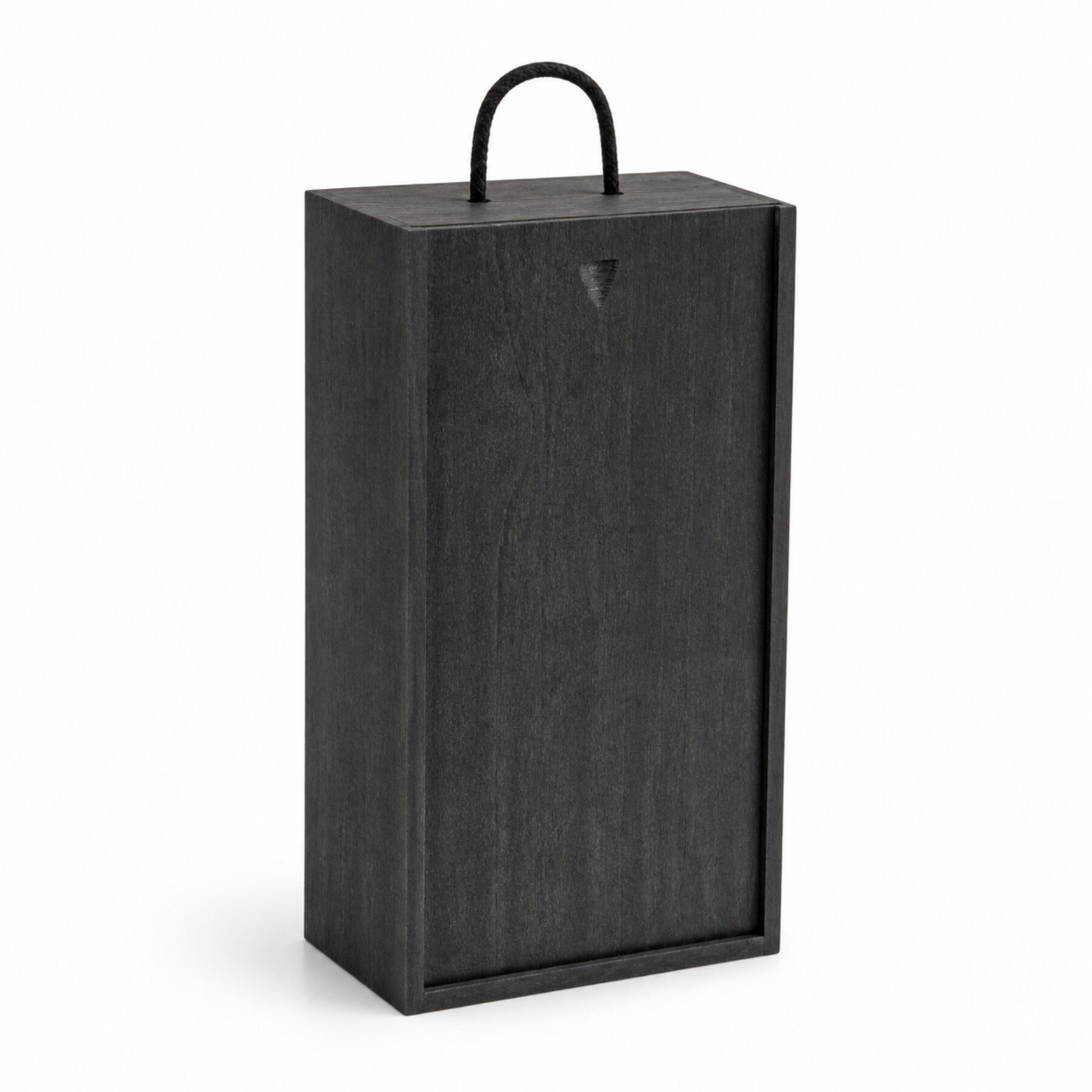 2 Bottle Wooden Wine Box - Black