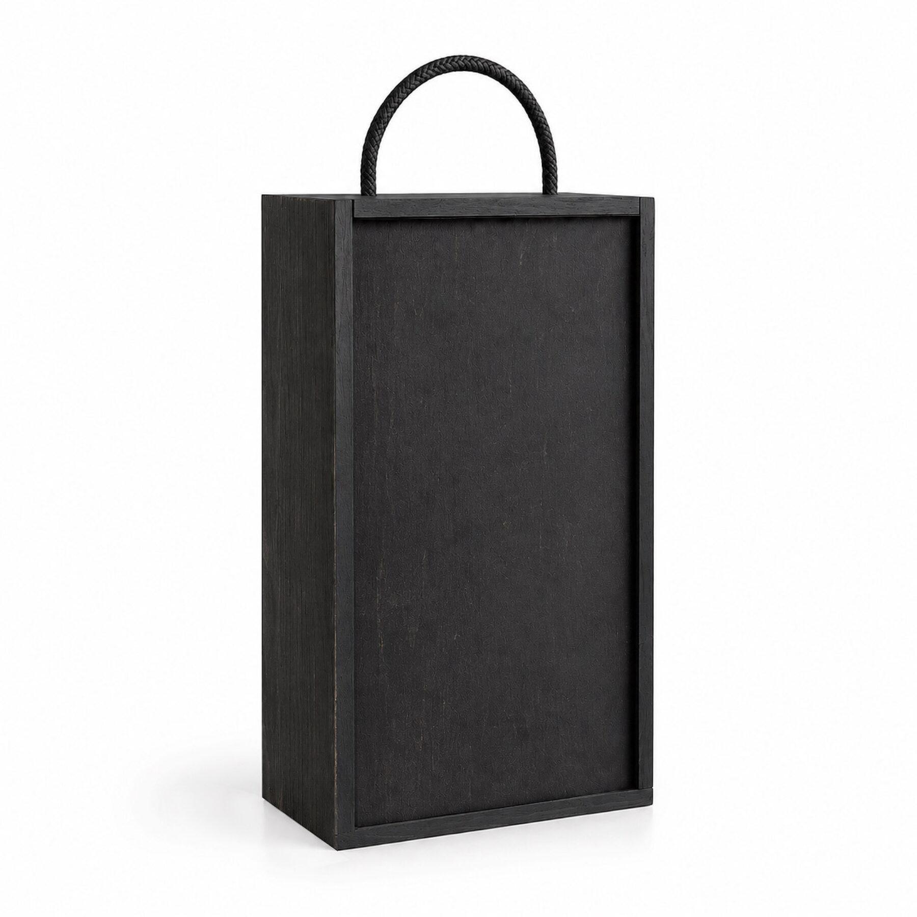 2 Bottle Wooden Wine Box - Black