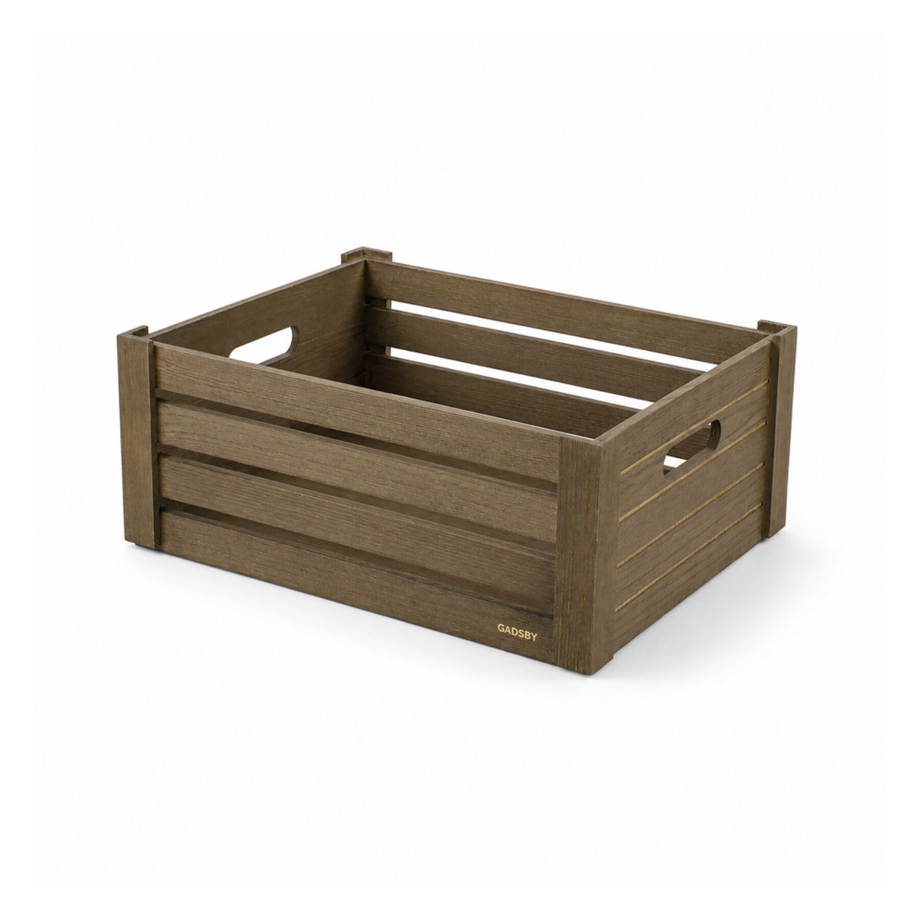 Olive Grey Wooden Crate 40 x 30cm