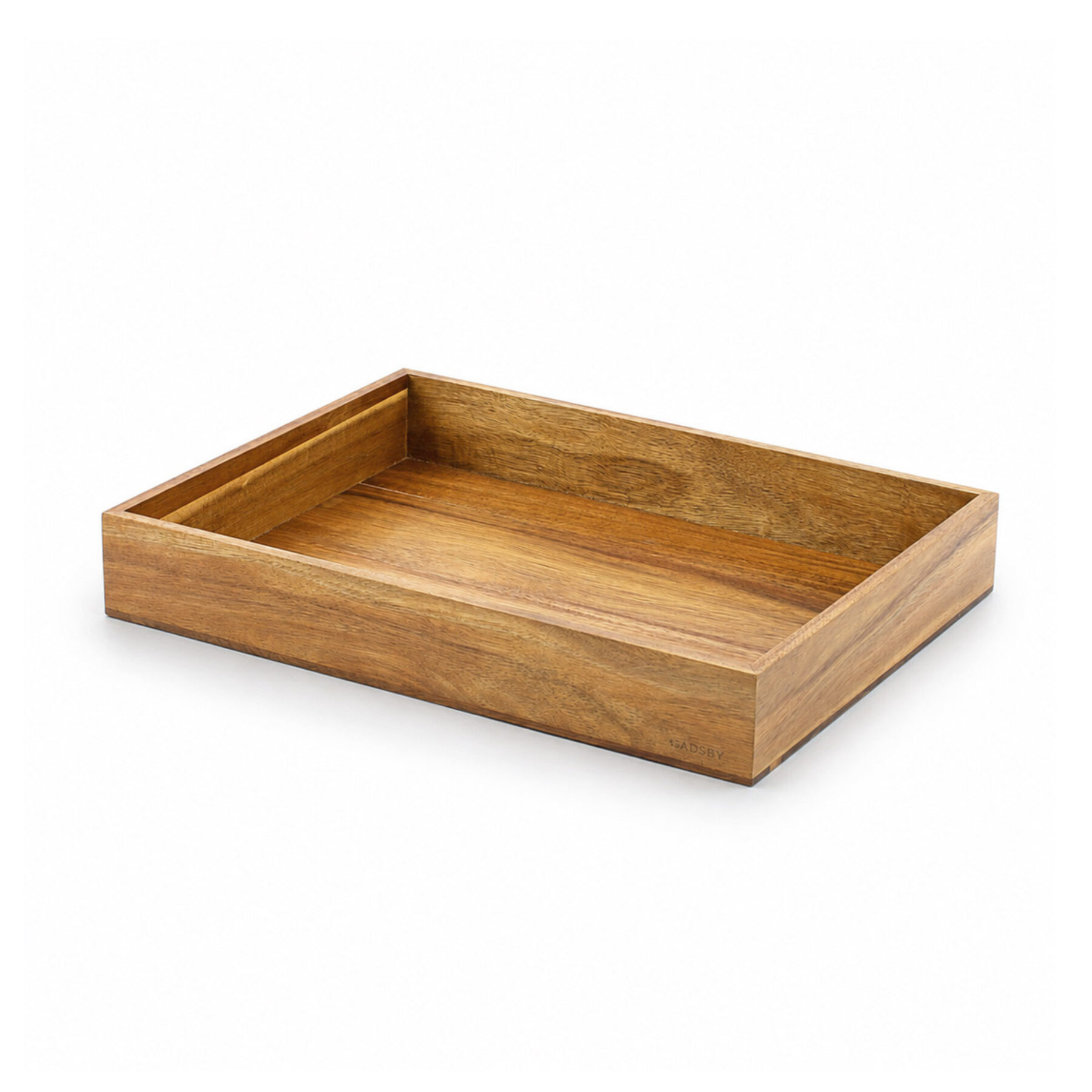 Acacia Shallow Wooden Crate 40 x 30cm