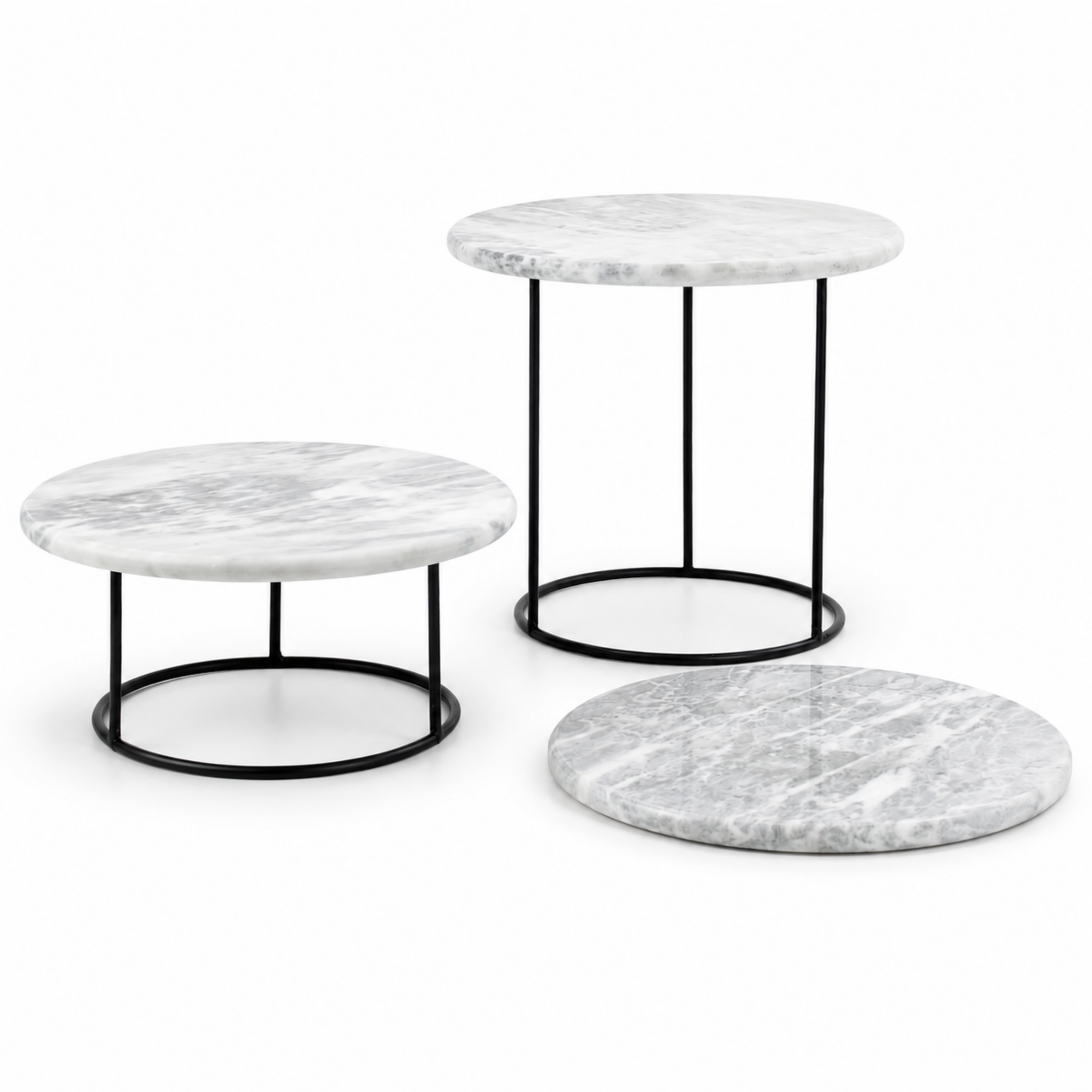 Round Metal Display Riser Set - Marble Boards