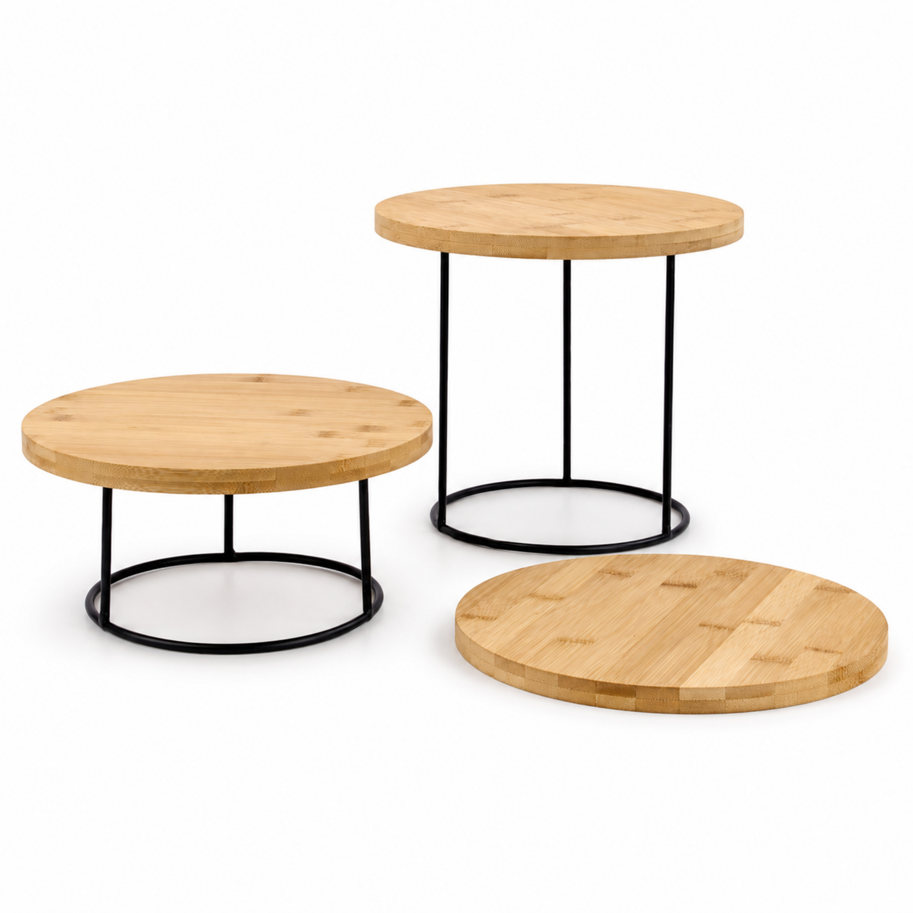 Round Metal Display Riser Set - Bamboo Boards