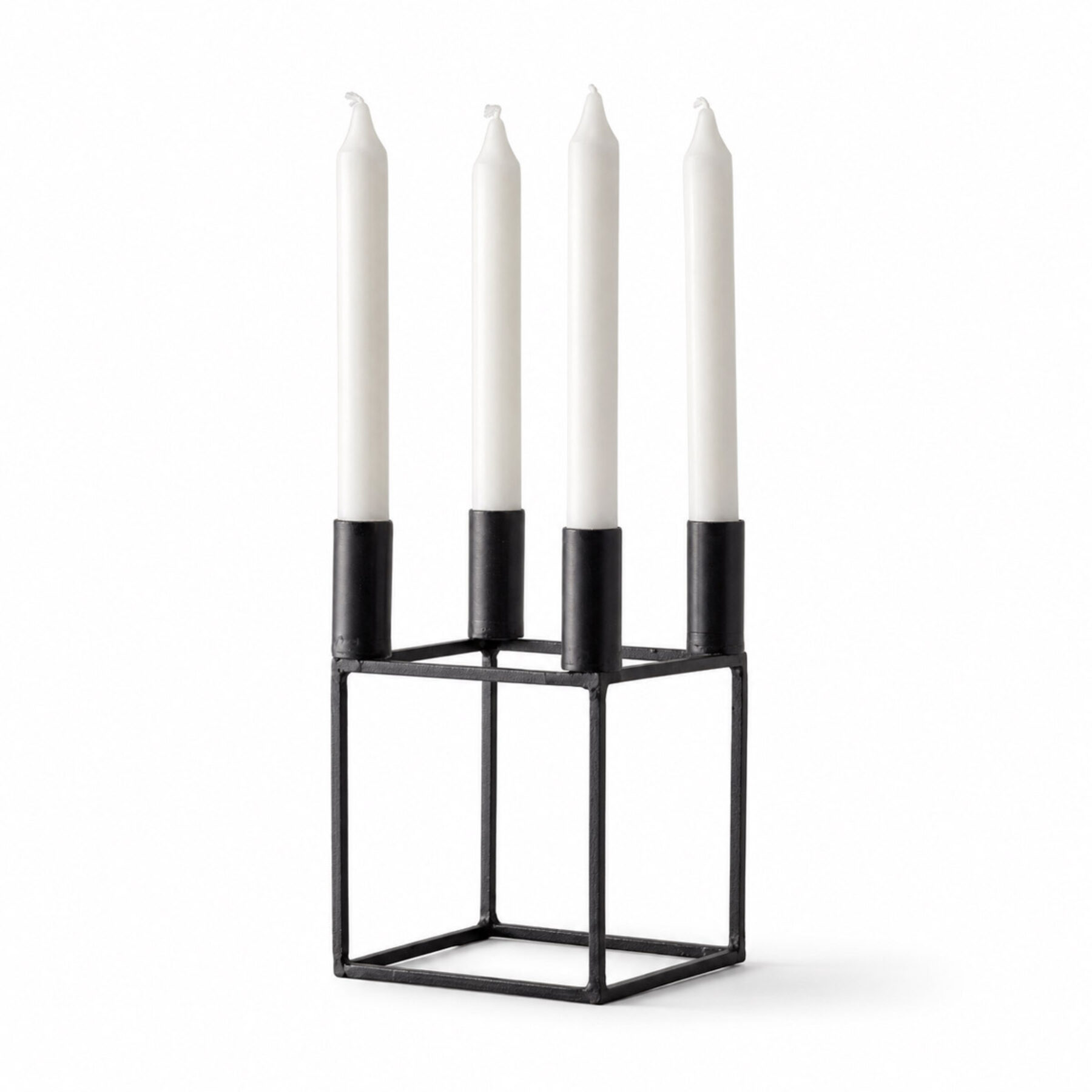 Large Black Iron Candle Stand